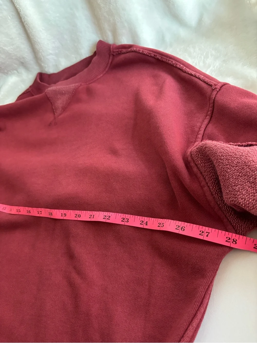 Aerie Oversized Crewneck Sweatshirt Size M Burgundy - Picture 13 of 14